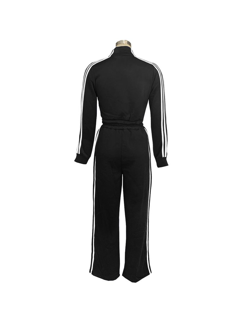 Női ruházat Csíkos öltöny Cipzáras Vastagított Pulóver Hétköznapi Ingázó Kétrészes Szett_voghion.com