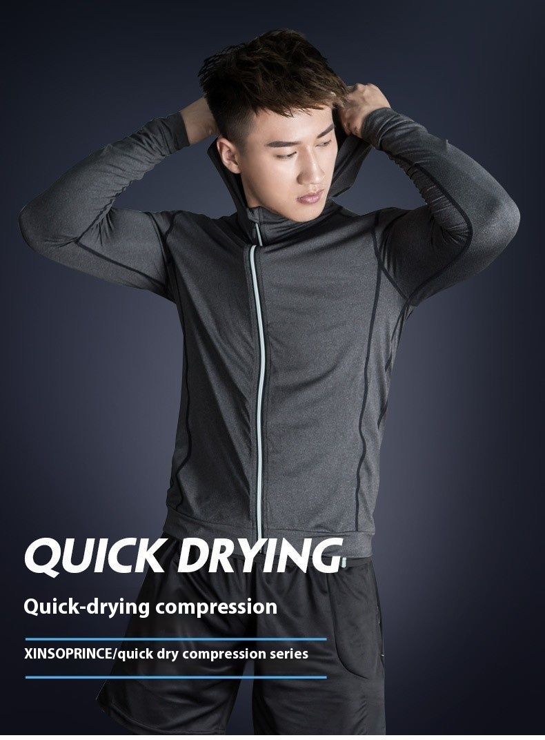 Outdoor Fitness Suit, Men's Tight Fitting Clothing, Running Training, Quick Drying Clothes, Gym Long Sleeved Pants, Sports Set_voghion.com