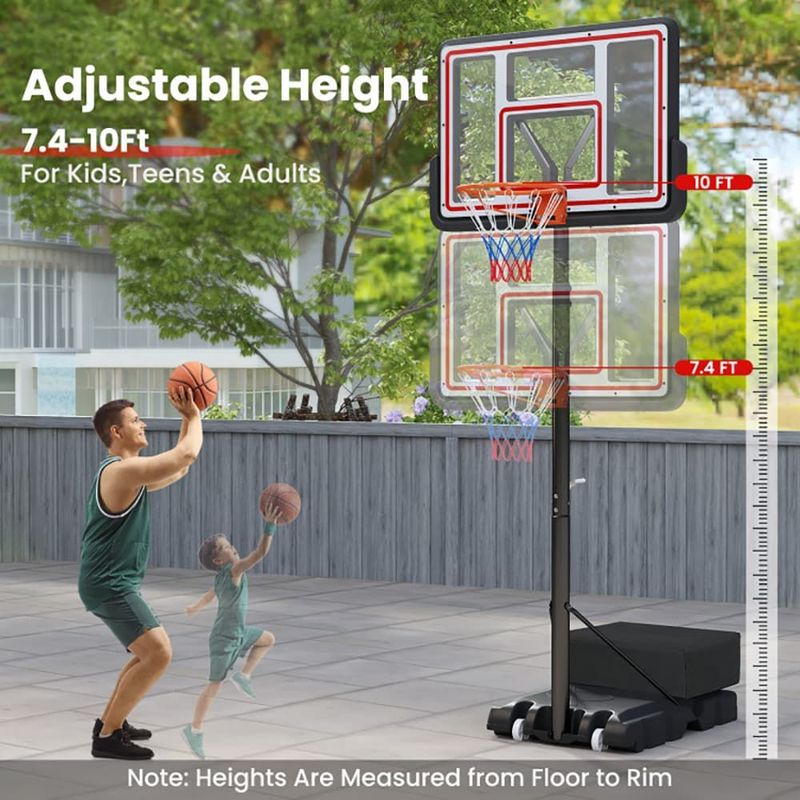 Portable Basketball Hoop Adjustable Basketball Goal System_voghion.com