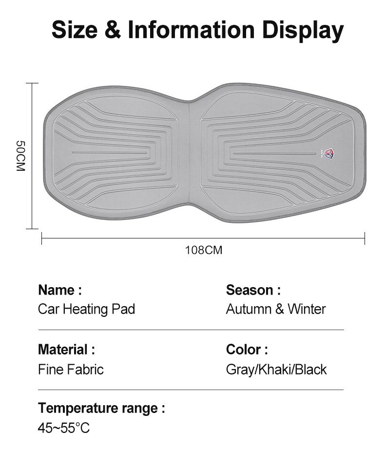 EAFC 1PCS Car Heating Heated 12V DC Soft Warmer Seat Protector Auto Seat Cushion Pad Winter Mat_voghion.com