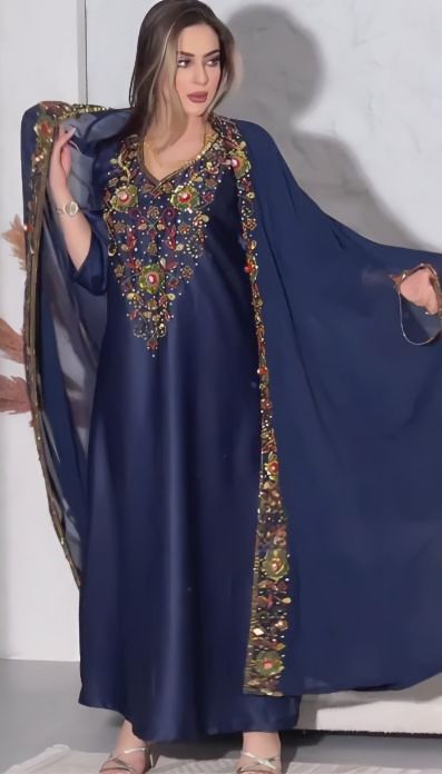 Women's Clothing Muslim Print Dress Jalabiya Style Two Piece Long Skirt_voghion.com