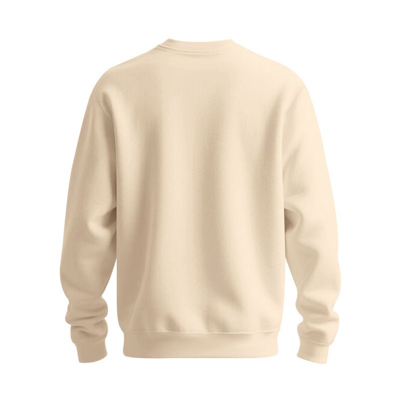 Moletom masculino com gola redonda e forro de lã – Pulôver casual pesado e relaxado (cores sólidas, tamanhos grandes disponíveis)_voghion.com