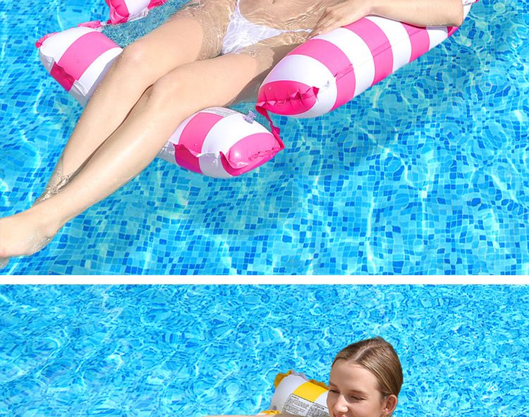 Aufblasbare Schwimmliege - Klappbare Rückenlehne mit Mesh-Netz für Pool, See & Strand_voghion.com