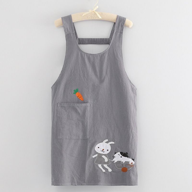 New Style Pastoral Kitchen Cooking Anti-Stain Breathable Home Use Waist Apron Dessert Flower Shop Work Uniform_voghion.com