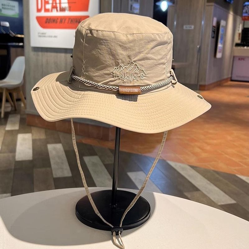 Vendita calda secchiello per uomo estate all'aperto pesca escursionismo parasole sole cappello da pescatore pieghevole snapback protezione UV maschio safari cap_voghion.com