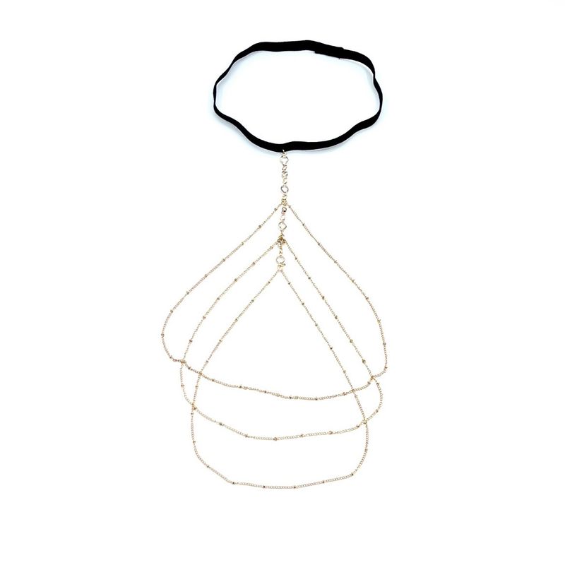 Catena da gamba da spiaggia sexy in stile bohémien con tre strati di nappe, perle di cristallo e metallo, per donna, estate_voghion.com