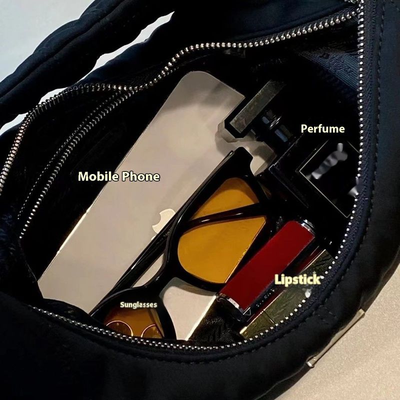 2024 Neue Retro-Schwarzwolkentasche mit einem Gefühl von Luxus Nischen-Unterarmtasche Hand-Ladeschein-Umhängetasche Halbmondtasche für Damen_voghion.com