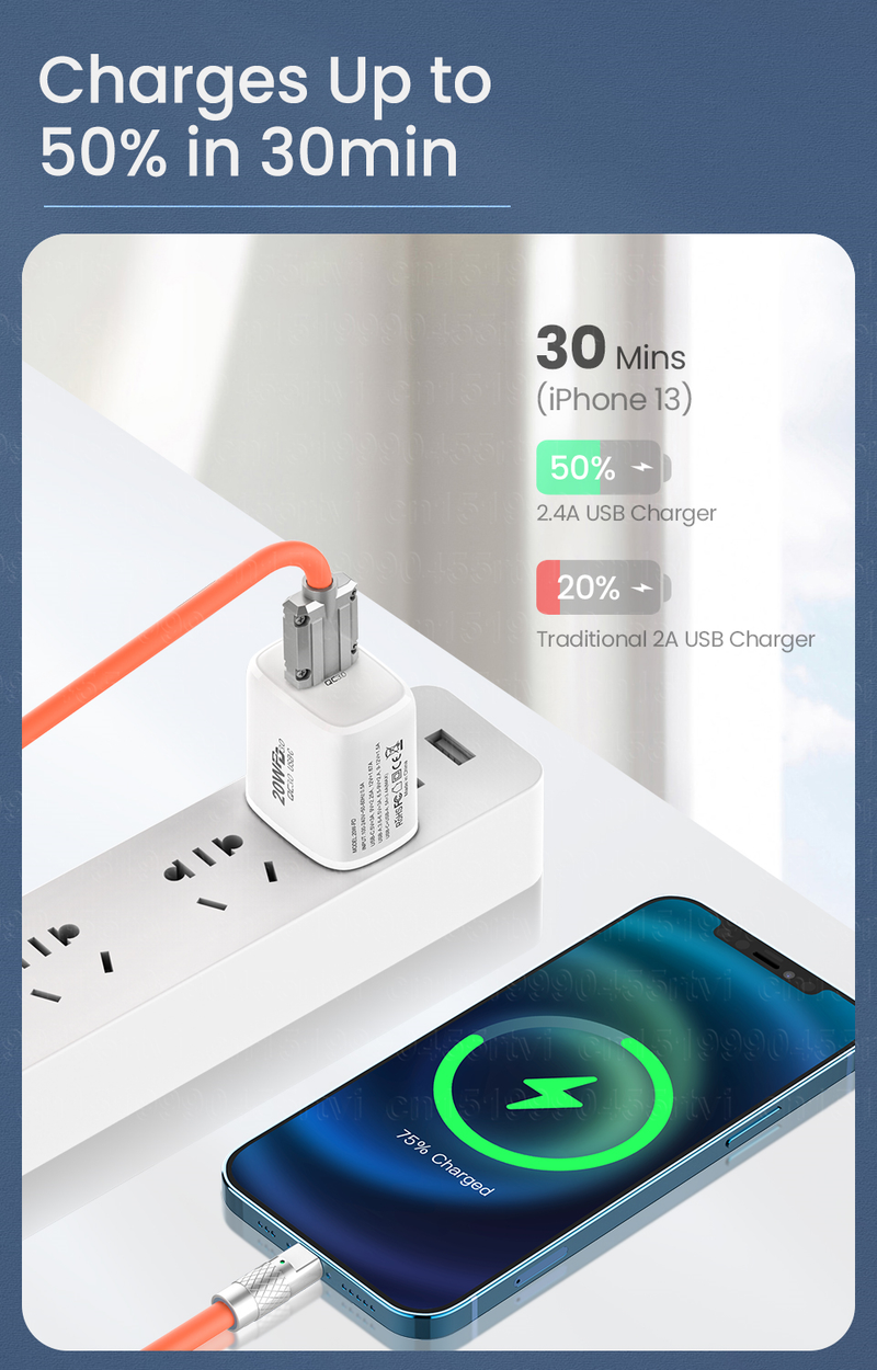 USB OD6.0 Charging Cable For iPhone 14 13 12 11 Pro Max XS 6s 7 8 Plus Extra Thick Soft TPE Phone Charger Cord_voghion.com