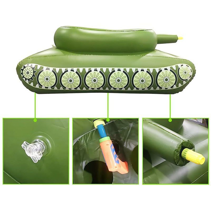 Inflatable Spray With Gun For Adults, Ride-on Children's Swimming Ring, Water Battle Tank, Can Sit On Tank Vehicle_voghion.com