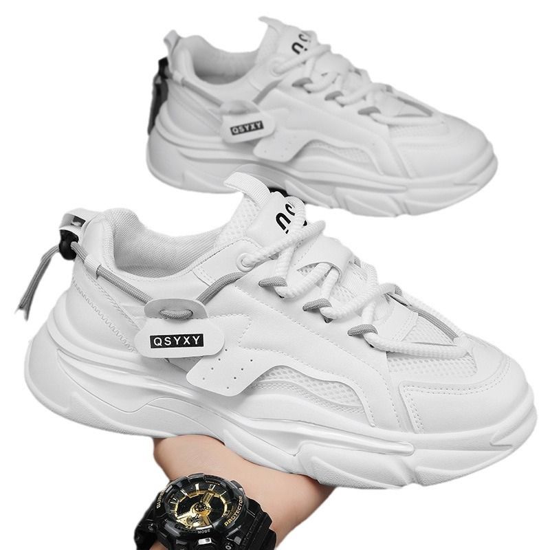 Pánské nové jarní prodyšné síťované sportovní a ležérní boty v korejské verzi z roku 2024, trendy a všestranné, vysoké, pro tátu._voghion.com