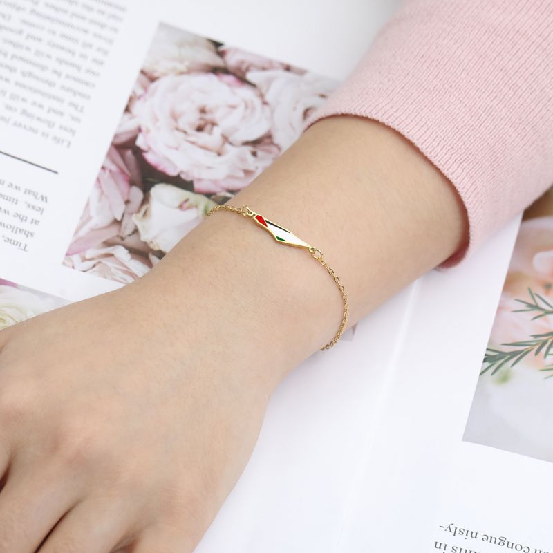 Braccialetto in acciaio inossidabile a forma di mappa dell'olio a goccia con doppia catena, smalto colorato, regalo di alta qualità per donne e uomini_voghion.com