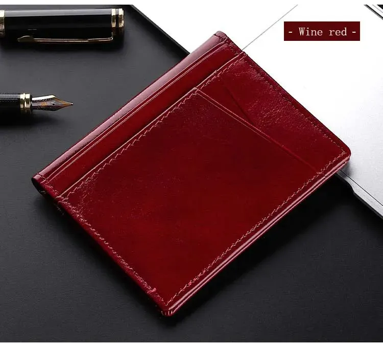 Designer Bag Ultra Thin Soft 100% Genuine Leather Mini Credit Multi RFID Slim Small Card Holder Men's Wallet_voghion.com