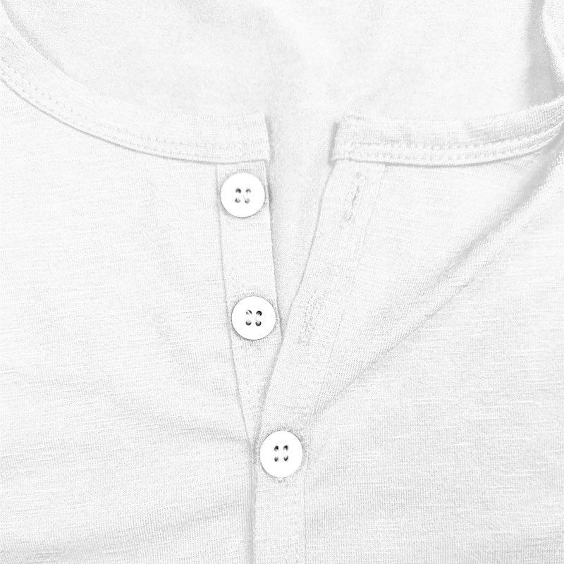Maglietta da uomo in bambù, casual, estiva, con colletto Henley, stile americano, taglie forti, a maniche corte, con bottoni_voghion.com