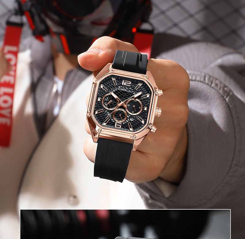 Square Leather Strap Watch With Waterproof Calendar Function For Couples, Casual Style, Quartz Movement Square Watch_voghion.com