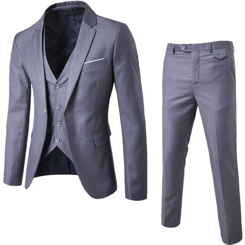 Business casual tredelad för brudgummen och best man bröllop mäns affärskostym set_voghion.com