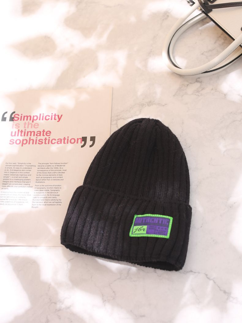 Chapeau en laine tricoté pour enfants, visage rond, Version polyvalente, mode Orange coréenne, automne et hiver_voghion.com