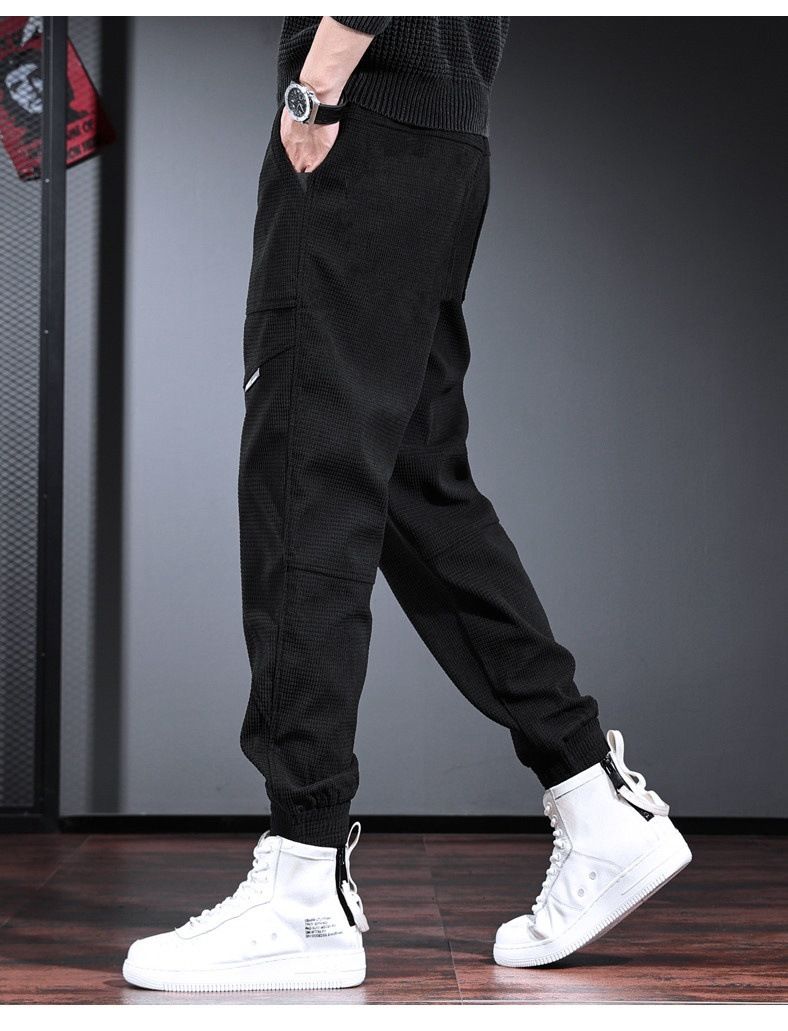 Herbst-Winter-Stil Herren Casual Fleece gefüttert Dicke Cord Sweatpants Stilvolle Jogger Lose Haremshose_voghion.com