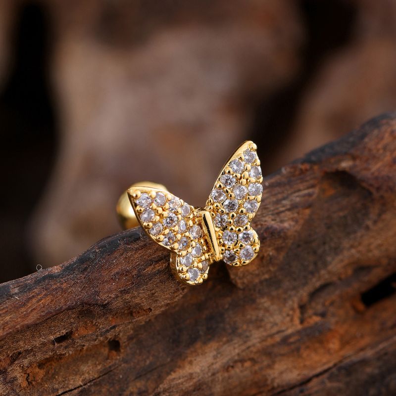 Piercing per orecchini a bottone in acciaio inossidabile con zirconi, semplici e raffinati, con piccoli micro-orecchini intarsiati, da donna_voghion.com