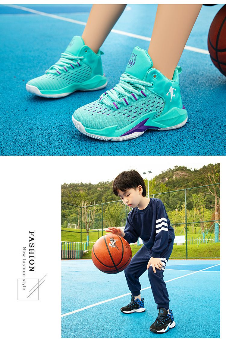 Boys' Basketball 2025 Spring And Autumn New Mesh Breathable Lightweight Running Shoes_voghion.com