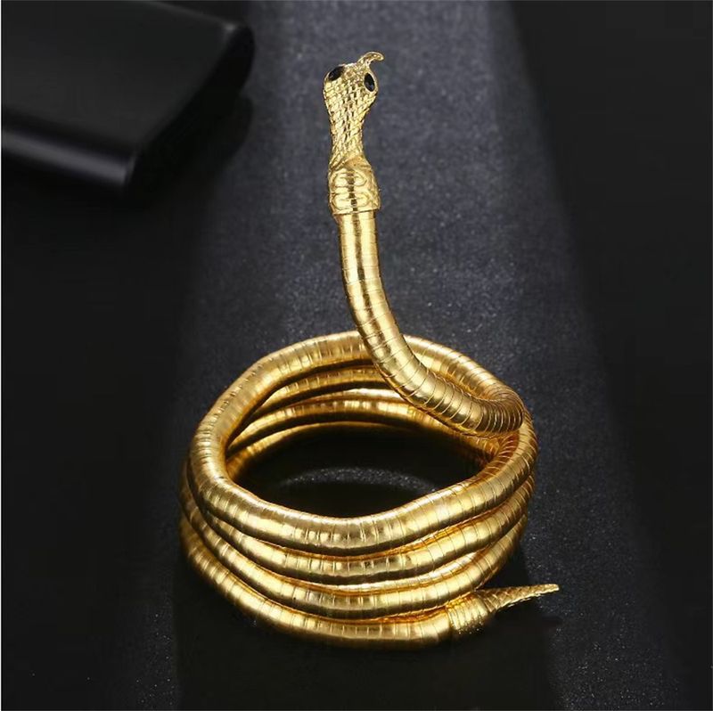 Nuovo braccialetto alla moda punk multistrato in metallo flessibile a forma di serpente per donne e uomini, personalità, design unico, collana in lega, regali_voghion.com