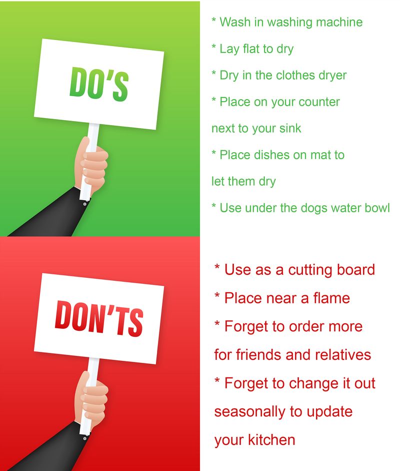 Calacas Skeletons Spooky Halloween Dish Drying Mat Absorbent Dish Drying Mat Pad for Kitchen Counter Dish Drainer Mat for Countertop, 14 x 21", Multic_voghion.com