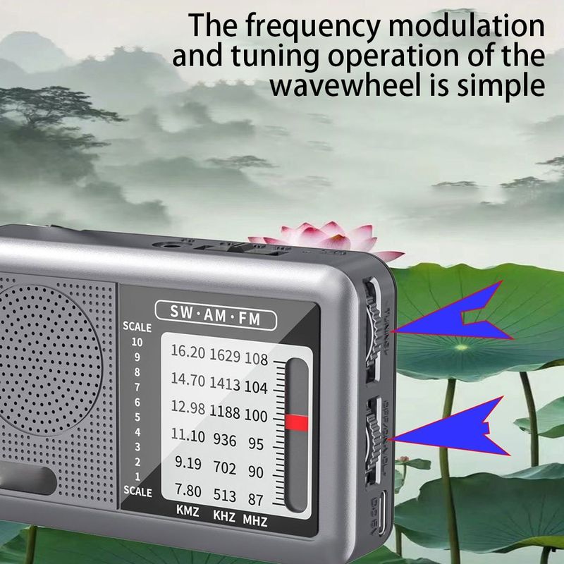 Mini FM Rechargeable Full Band Receiver With Earphone Jack DSP Radio 360 Degree Rotating Antenna For News Entertainment_voghion.com