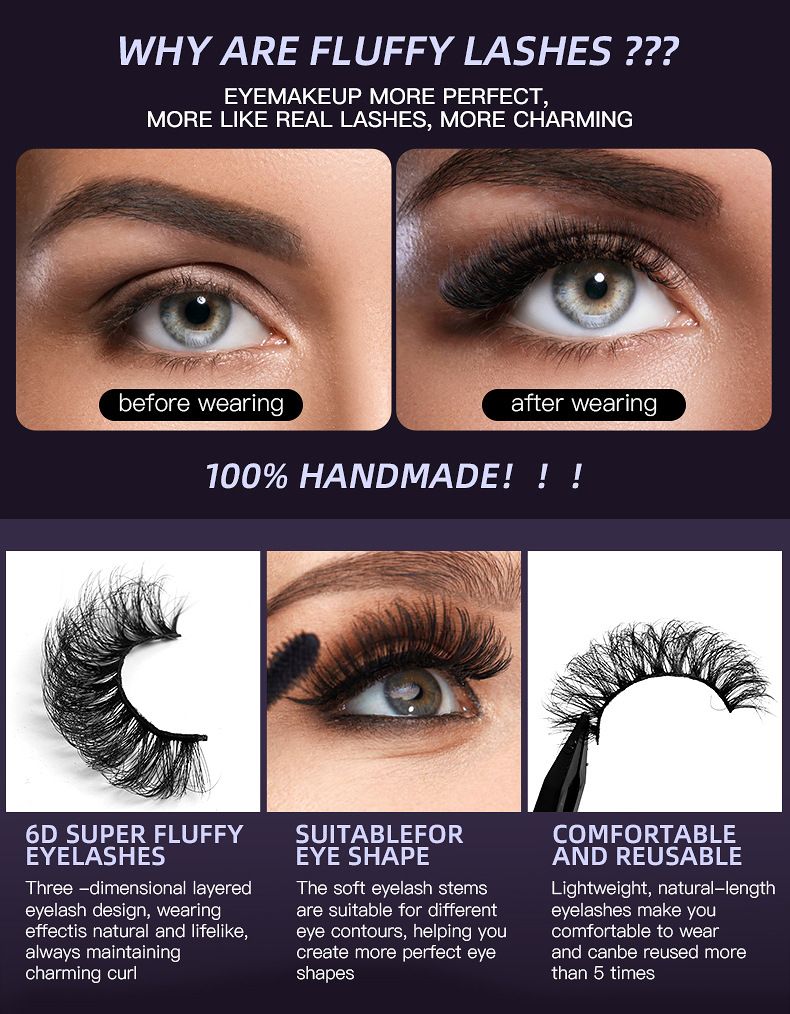 Doppeltes Augenlid, europäische und amerikanische falsche Wimpern, 3D, 5 Paar weiche, gekreuzte Curling-Wimpern_voghion.com