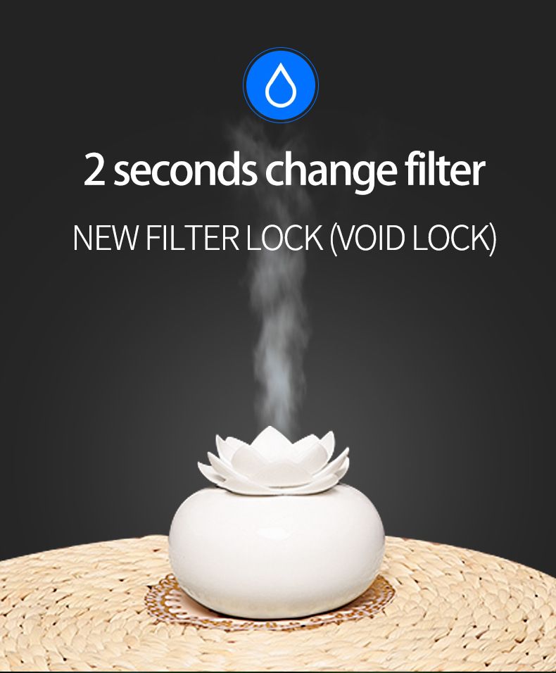 Lotus Aromatherapy Machine Office Ceramic Gift Home Mini Essential Oil Moisturizing Touch Humidifier_voghion.com