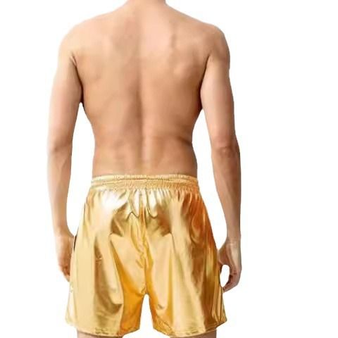 Pantaloncini da spiaggia casual da uomo Premium Products 2025 Silk Chart in pelle brillante tricolore_voghion.com