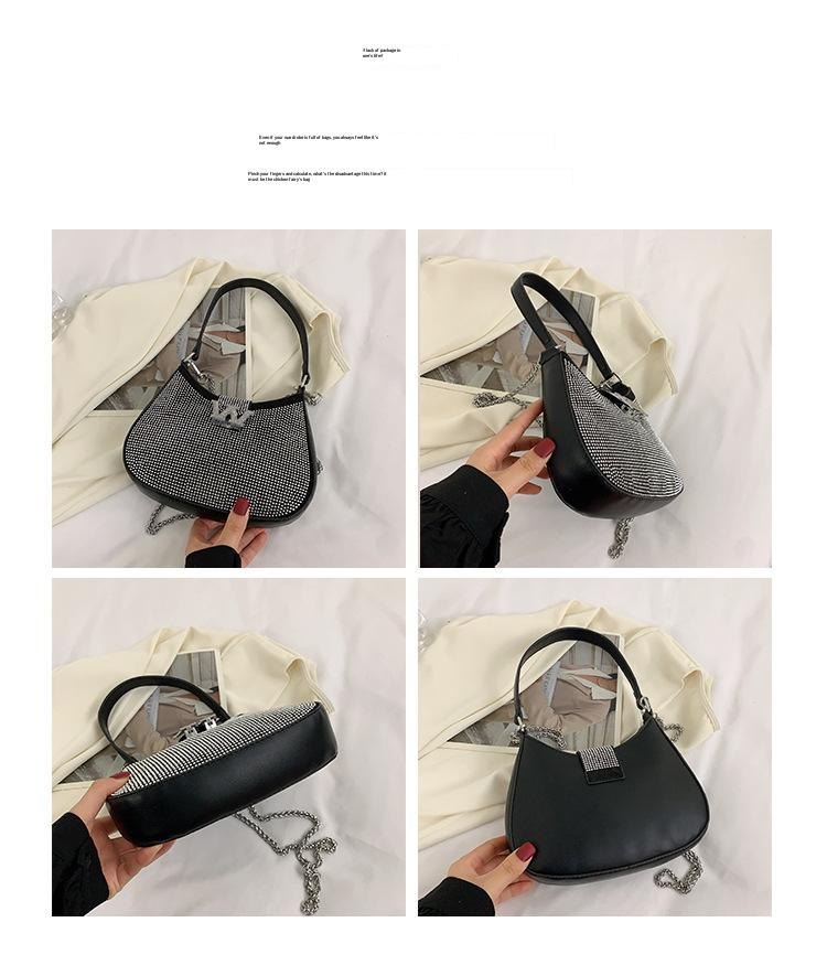 Out Of Fashion Texture Underarm Bags For Women 2023 New Fashionable Diamond Shoulder Bags Niche Chain Crossbody Bags For Women_voghion.com
