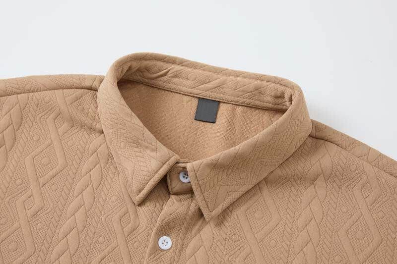 Herrenbekleidung Modetrend Freizeit Sport Strickmuster Kurzarm Zweiteiliger Anzug_voghion.com