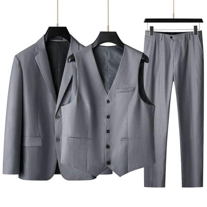 CT Spring And Autumn Trend Plus Size Casual Three-Piece Light Business Men's Suit Set_voghion.com