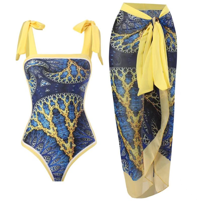 Maillot de bain une pièce en mousseline de soie, style conservateur, couvrant le ventre, jupe portefeuille, source chaude_voghion.com
