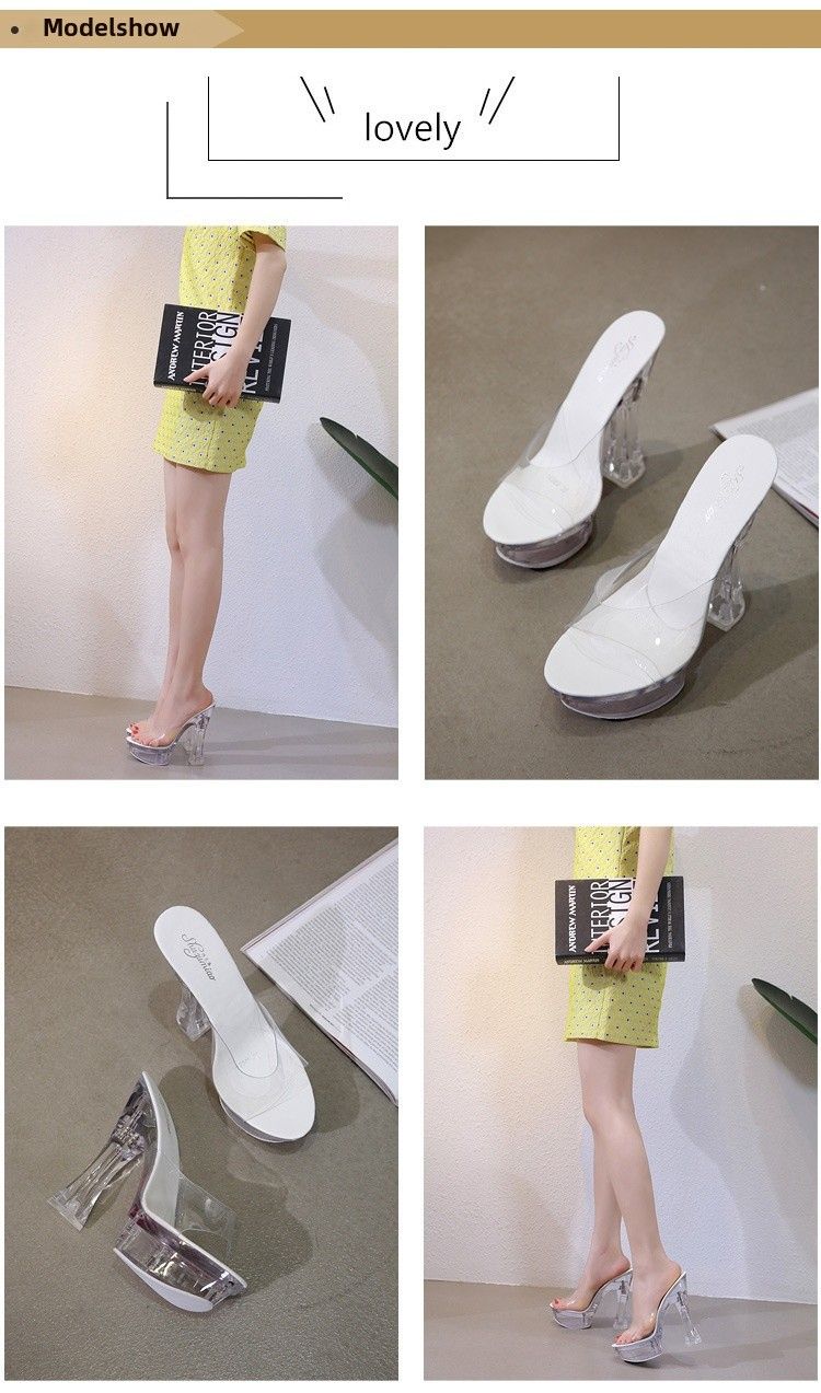 Damen-Hausschuhe mit Kristallabsatz, dicker Boden, rutschfest, wasserdicht, Sommersandalen, lässiger Stil, PVC-Material, Erwachsenengröße_voghion.com