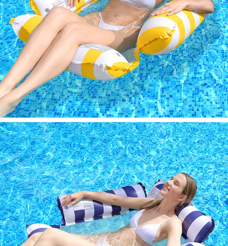 Aufblasbare Schwimmliege - Klappbare Rückenlehne mit Mesh-Netz für Pool, See & Strand_voghion.com