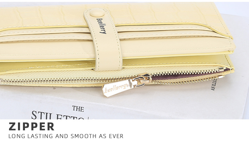 Baellerry New Women's Long Wallet Stone Pattern Multi-Card Clutch Zipper Card Holder Wholesale_voghion.com