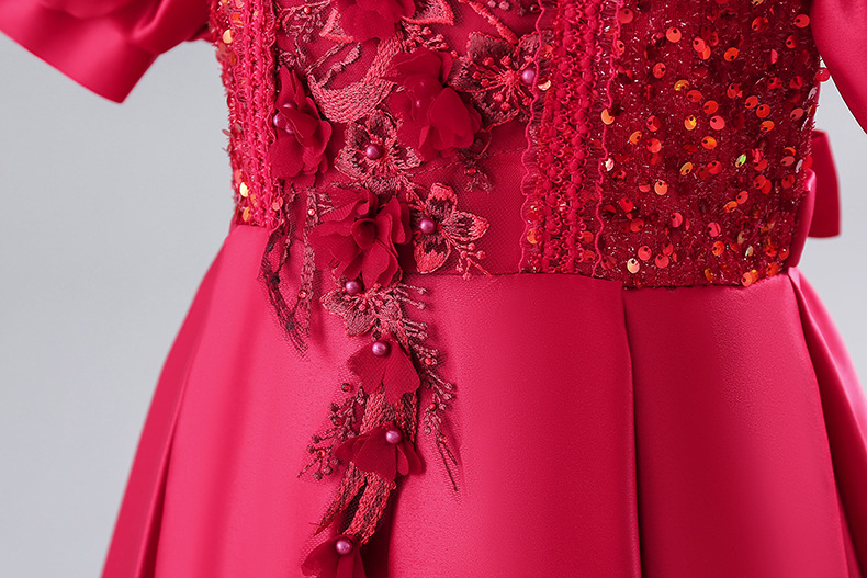 Robe princesse à fleurs pour filles d'un an, spectacle de Piano d'été_voghion.com