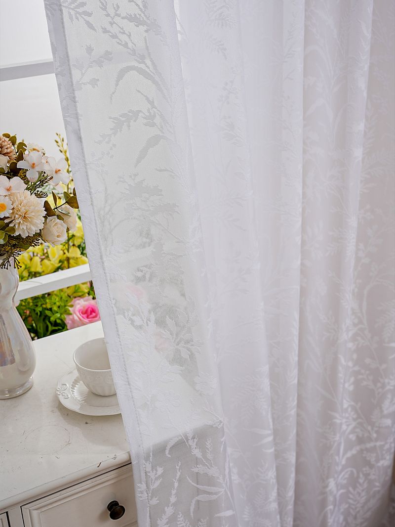 Tende trasparenti in pizzo, tende semi-trasparenti in poliestere, pronte all'uso, per soggiorno, camera da letto, vintage, floreali, boho chic, filtraggio della luce, privacy_voghion.com