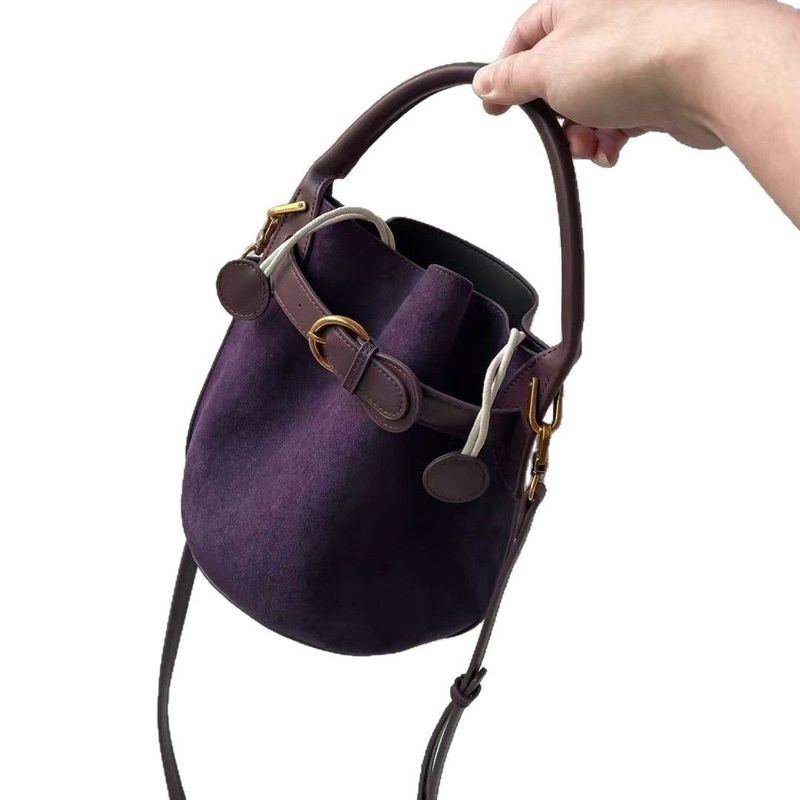 Borsa a secchiello in pelle opaca Niche Design da donna, piccola borsa a tracolla in stile Ins per spartiti musicali, borsa da viaggio per mamme_voghion.com
