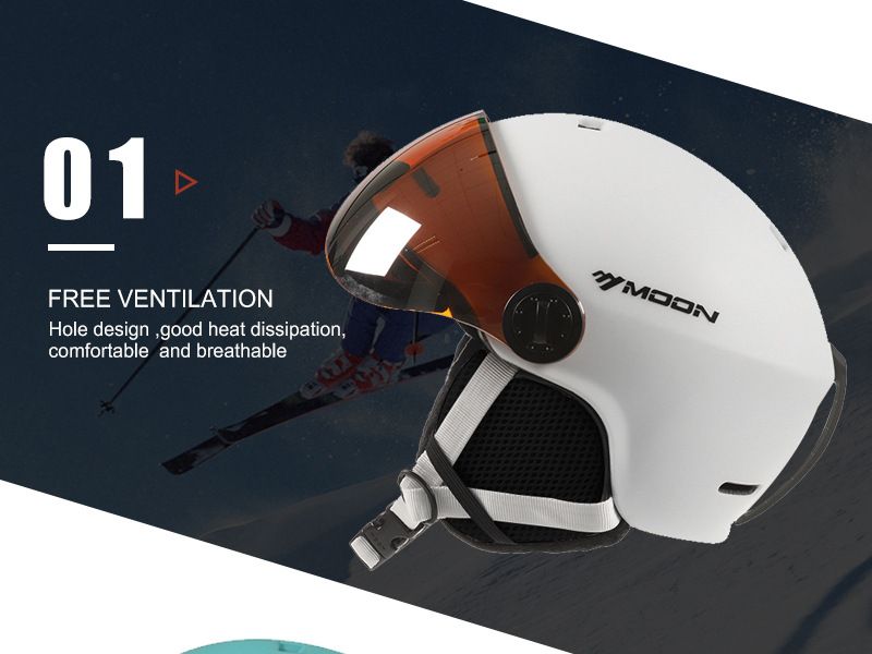 Casque de ski intégré, léger, respirant, unisexe, simple ou double, avec miroir coupe-vent, casque de neige chaud, bonnet de ski_voghion.com
