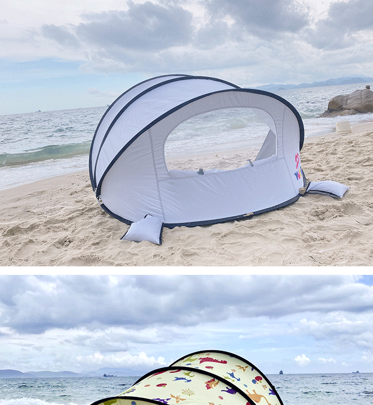 Tente de plage en bord de mer entièrement automatique, pliable et rapide, pare-soleil pour parc, jeux pour enfants, camping en plein air, portable, Gang Yi_voghion.com