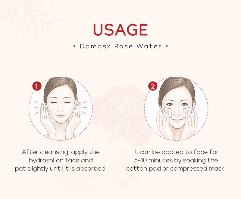 QUIYUM Damascus Rose Hydrosol Wet Compress Hydrating Moisturizing Toner_voghion.com