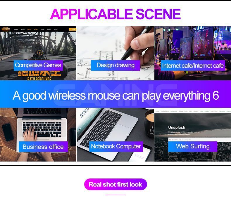 T-WOLF Thunder Wolf Q13 bezprzewodowa mysz z podwójnym trybem ładowania Bluetooth do gier, świecąca mysz metalowa, wyciszenie biura_voghion.com