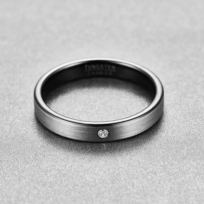 Nuncad 6mm 4mm Tungsten Carbide Suitable For Men Women Brushed Finish Couple Wedding Ring Set Comfortable Fit Size 7-14_voghion.com