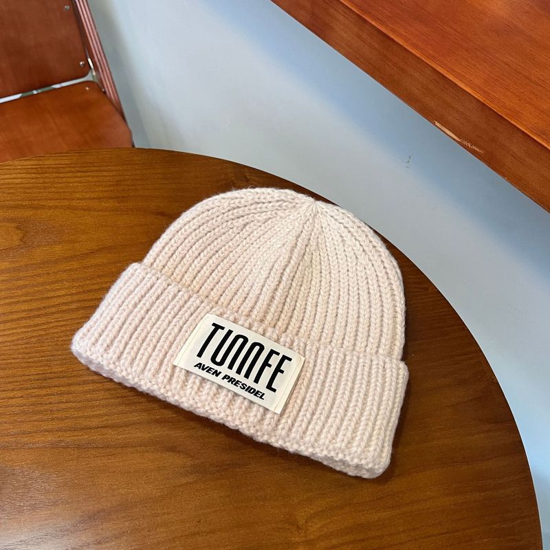 New Korean all match American style big letter patch wool hat for men and women niche style warm knitted cold hat street trend cool_voghion.com