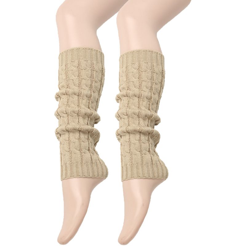 Grobe Wollsocken, Beinwärmer, gestapelte Socken im koreanischen Stil, gestrickte Beinabdeckungen für Herbst und Winter, grenzüberschreitende, achtstellige, gedrehte Beinschutzstiefel_voghion.com