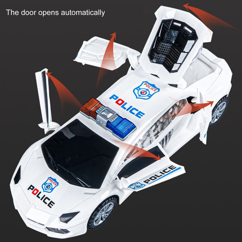 Electric Dancing Police Car Automatic Obstacle Avoidance Smallest Detail Kids Toy Rescue Emergency Cop Electric Car Toy For Kids_voghion.com