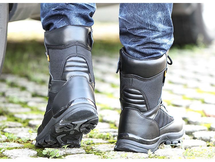 Bottes de combat chaudes d'hiver Flying Tiger pour hommes, bottes d'outillage à fermeture éclair, bottes du désert, bottes tactiques Martin pour femmes_voghion.com