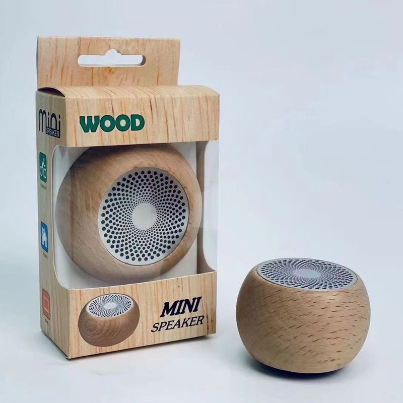 CY Tragbarer Subwoofer Geschenk Mini Holz Kabellos Massivholz Bluetooth Lautsprecher_voghion.com