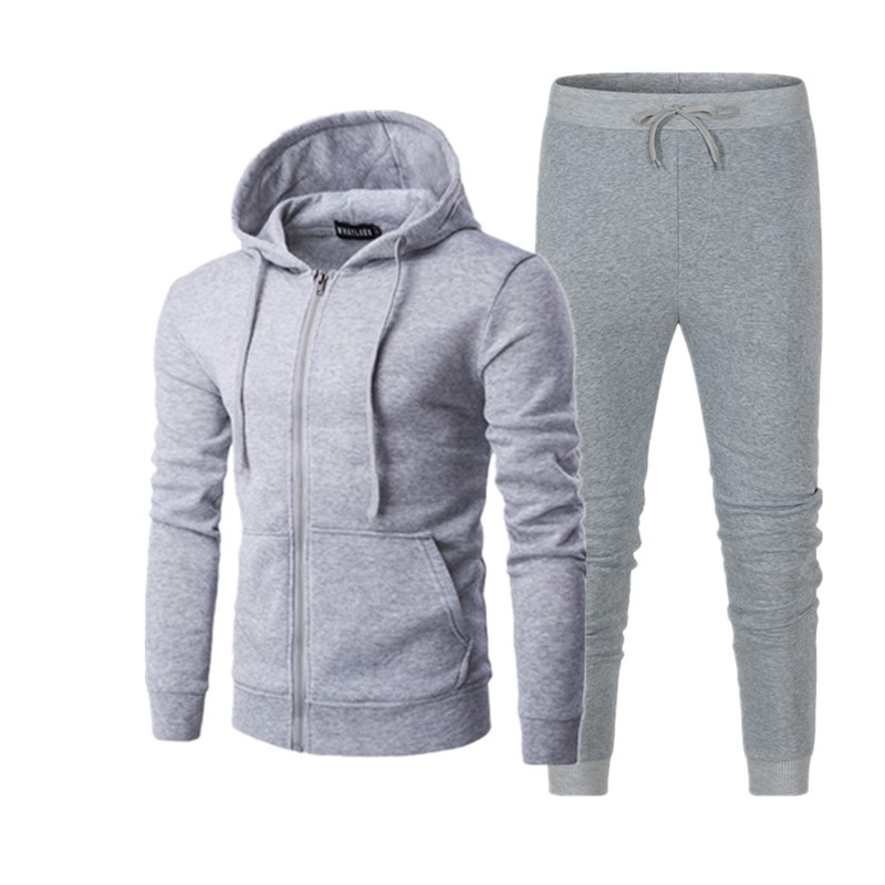 Pomlad Jesenski Style Zadrga s Kapuco Casual Prazen Pulover Moški in Ženski Pulover Set Plus Plišasti Plašč Moda_voghion.com